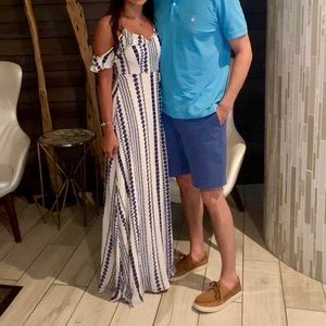 Brescia Print Off Shoulder Maxi Dress - XS